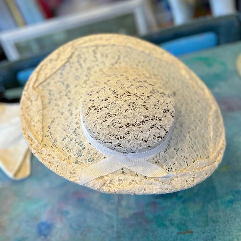Mid Century Lace Hat - Picture 1 of 10
